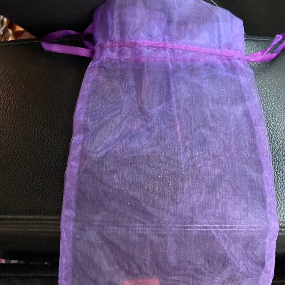 Purple Mesh Drawstring Bag